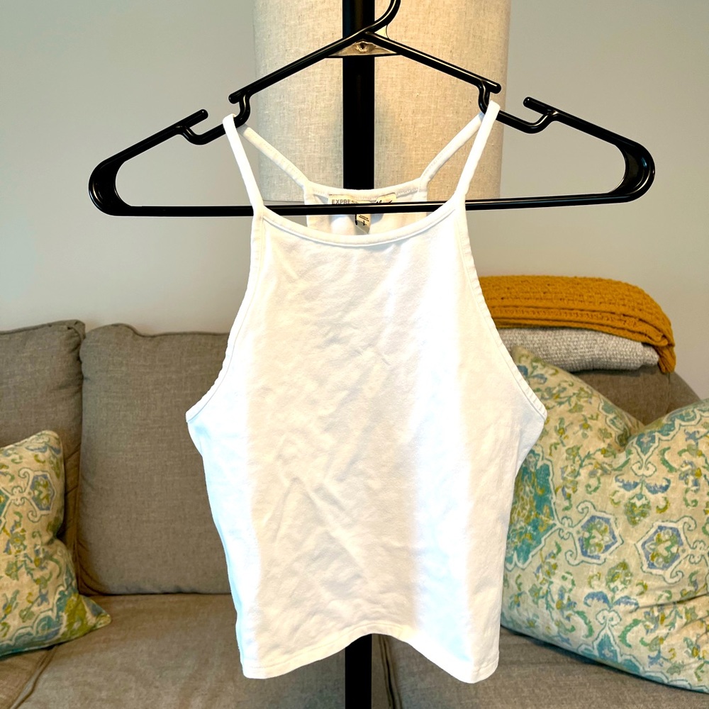 Express White Crop Top Tank